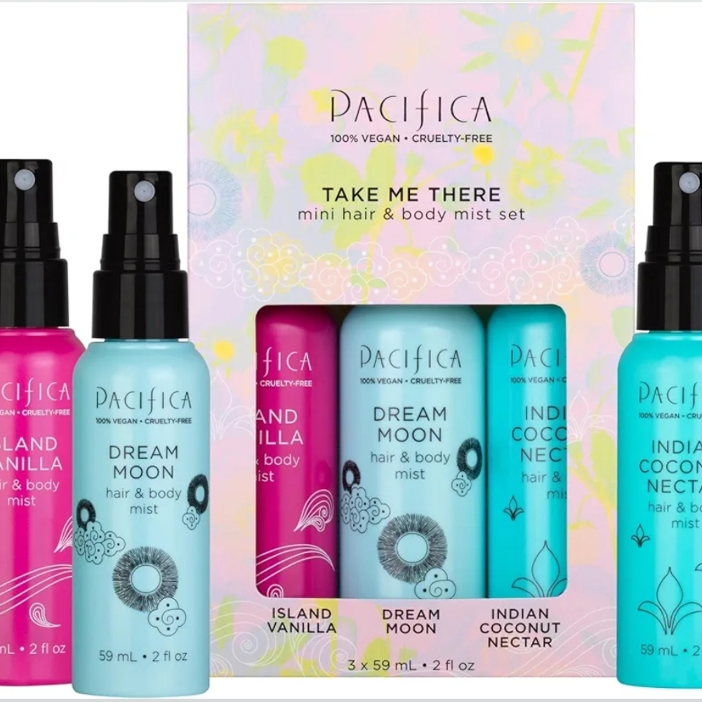 Pacifica Mini Hair & Body Mist Set - Pink, Blue, White